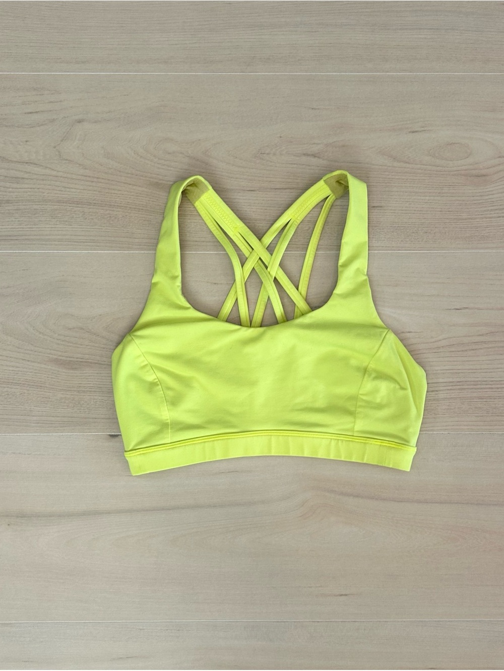 lime green lululemon strappy bra